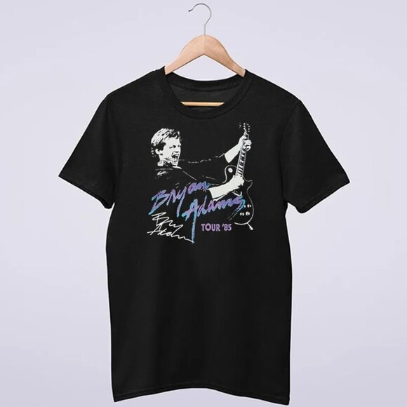 Posh M Other - Bryan Adams T-Shirt Vintage 85 Tour Music Fan Graphic Rock Concert Tee 117
